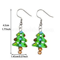 304 Stainless Steel Christmas Tree Dangle Earrings&nbsp;EJEW-JE06524