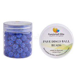10mm Disco Ball Clay Beads Sapphire Pave Rhinestones Spacer Round Beads&nbsp;RB-PH0003-10mm-10