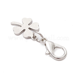 5Pcs Clover 201 Stainless Steel Pendant Decorations&nbsp;HJEW-JM03015