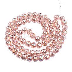 Electroplate Transparent Glass Beads Strands&nbsp;X-EGLA-N002-46-H02