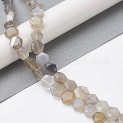 Natural Grey Agate Beads Strands&nbsp;G-K359-C11-01