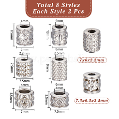16Pcs 8 Styles 304 Stainless Steel Beads&nbsp;STAS-UN0060-60