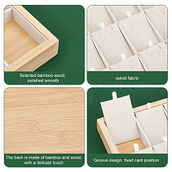 18-Grid Bamboo Pendant Necklaces Displays Plate&nbsp;NDIS-WH0006-07