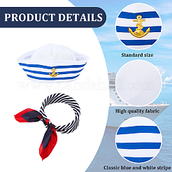 Polyester Stripe Sailor Hat&nbsp;AJEW-WH20070-246