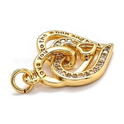 Brass Micro Pave Cubic Zirconia Pendants&nbsp;ZIRC-O039-18G