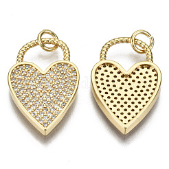 Brass Micro Pave Clear Cubic Zirconia Pendants&nbsp;ZIRC-S067-066-NF
