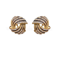 Brass Pave Clear Cubic Zirconia Stud Earrings&nbsp;FS-WG6D7DF-01