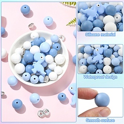 47Pcs 7 Styles Cartoon Silicone Beads&nbsp;FIND-YW0010-39A