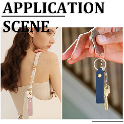 18Pcs 6 Colors PU Leather Keychains&nbsp;KEYC-SC0002-02