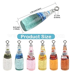 12Pcs 6 Colors Resin Pendants&nbsp;RESI-YW0005-89