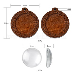 DIY Flat Round Pendant Making Kit&nbsp;DIY-LS0003-90
