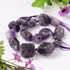 Natural Amethyst Nuggets Bead Strands&nbsp;G-L366-01