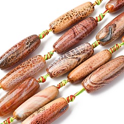 Natural Fire Crackle Agate Beads Strands&nbsp;G-P605-E01-01