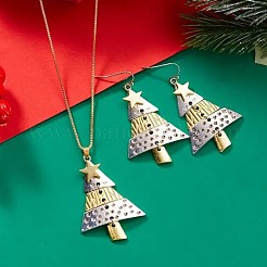 Christmas Tree Alloy Pendant Necklaces & Dangle Earrings Sets&nbsp;WG3F9DA-03