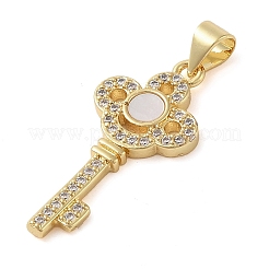 Brass Micro Pave Clear Cubic Zirconia Pendants&nbsp;KK-I712-58G-04