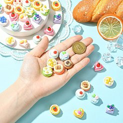 100Pcs 2 Styles Opaque Resin Cabochons&nbsp;CRES-CJ0001-86