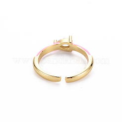Brass Enamel Cuff Rings&nbsp;RJEW-T016-27E-NF