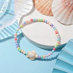 Beach Turtle Synthetic Turquoise Link Bracelets&nbsp;BJEW-JB10238-02