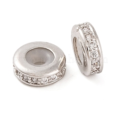 Rack Plating Brass Clear Cubic Zirconia Beads&nbsp;KK-M292-02P-02
