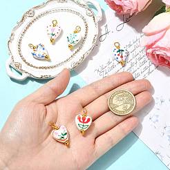 6Pcs Handmade Porcelain Pendants&nbsp;PALLOY-FS00086