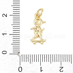 Brass Micro Pave Clear Cubic Zirconia Pendants&nbsp;KK-D258-40G-04