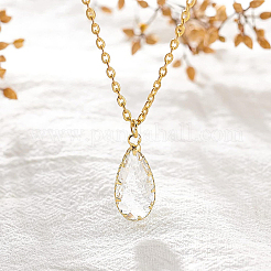 10Pcs Brass Glass Pendants&nbsp;KK-BC0001-93
