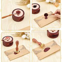 Brass Wax Seal Stamp with Wood Handle&nbsp;AJEW-WH0412-0263