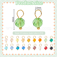 114Pcs 19 Colors Glass Charms&nbsp;PALLOY-PH01699