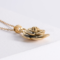 Vintage 304 Stainless Steel Flower Pendant Necklaces for Women&nbsp;TT4094