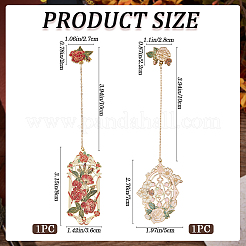 2Pcs 2 Styles Zinc Alloy Enamel Bookmarks&nbsp;AJEW-CP0003-98C