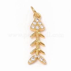 Brass Micro Pave Clear Cubic Zirconia Pendants&nbsp;KK-I668-18