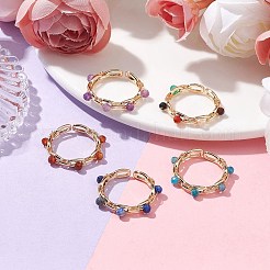 Brass Cable Chain Shape Open Cuff Rings&nbsp;RJEW-JR00712