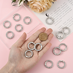 16Pcs Alloy Rhinestone Spring Gate Rings&nbsp;FIND-SP0004-52C
