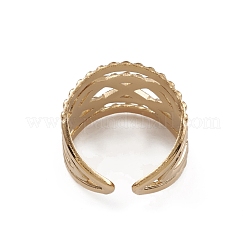 Ion Plating(IP) 304 Stainless Steel Infinity Open Cuff Rings for Women&nbsp;RJEW-G285-12G