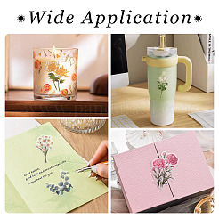 6 Sets 6 Colors Flower PET Waterproof Stickers&nbsp;STIC-TA0001-04