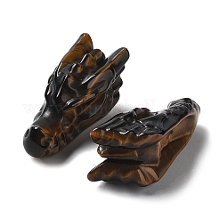 Natural Tiger Eye Healing Dragon Head Figurines&nbsp;DJEW-L010-05F