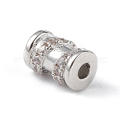 Rack Plating Brass Micro Pave Clear Cubic Zirconia Beads&nbsp;KK-C019-29P