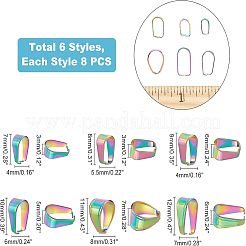 48Pcs 6 Style Ion Plating(IP) & PVD Vacuum Plating 304 Stainless Steel Snap On Bails&nbsp;STAS-UN0027-87