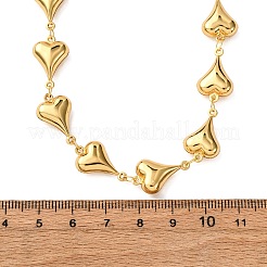 304 Stainless Steel Heart Link Chain Necklaces for Women&nbsp;NJEW-G178-02G-02