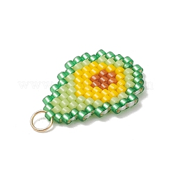 Fruit Theme Glass Seed Beaded Pendants&nbsp;PALLOY-MZ01357-04
