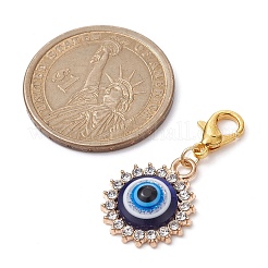 Evil Eye Alloy Enamel & Rhinestone Pendent  Decorations&nbsp;HJEW-JM01328
