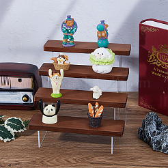 4-Tier Wood Acrylic Organizer Display Riser Rack&nbsp;ODIS-WH0070-13A
