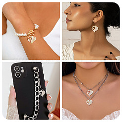 16Pcs 2 Colors Rack Plating Alloy Micro Pave Rhinestone Pendants&nbsp;FIND-TA0010-15