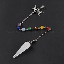 Natural Quartz Crystal Hexagonal Pointed Cone Dowsing Pendulum Pendants&nbsp;G-G983-05P-08