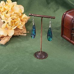 1 Pair Rack Plating Brass Natural Paua Shell Dangle Earrings&nbsp;EJEW-TA0001-86
