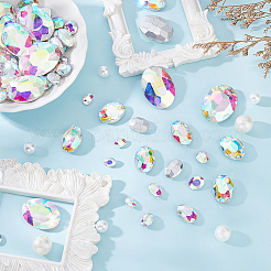 94Pcs 6 Style Pointed Back Glass Rhinestone Cabochons&nbsp;DIY-FG0003-64