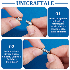 4Pcs 2 Colors 304 Stainless Steel Screw Clasps&nbsp;STAS-UN0061-27