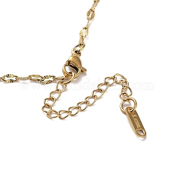 Ion Plating(IP) 304 Stainless Steel Textured Dapped Chain Necklace&nbsp;X-NJEW-D045-02G