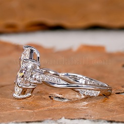Brass Micro Pave Clear Cubic Zirconia Finger Rings&nbsp;FS-WG5249E-02