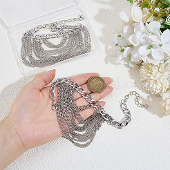 4Pcs Alloy Multi-Layered Chain Tassel High Heel Decor Anklets for Women&nbsp;AJEW-PH0007-78P